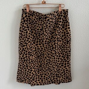 Ann Taylor Brown and Black Animal Print Pencil Skirt Career Work 4